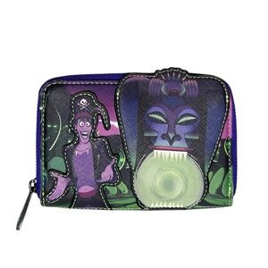 LOUNGEFLY Disney Princess and the Frog Dr. Facilier Villains Glow Zip Wallet